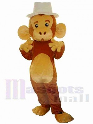 The Monkey with A White Hat Mascot Costume