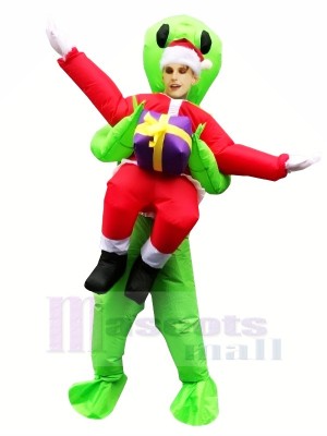 Inflatable Carry Me Christmas Santa Claus Green Alien ET Party Costume