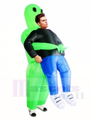 Green Alien ET Carry me Monster Inflatable Blow Up Halloween Xmas Costumes for Adults