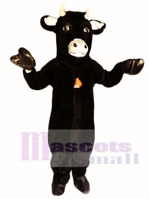 Black Furry Bull Mascot Costume