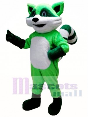 Green Ricky Racoon Mascot Costume