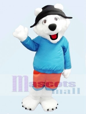 Cute Friendly Polar Bear Mascot Costume