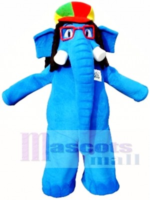 Blue Elephant Mascot Costume