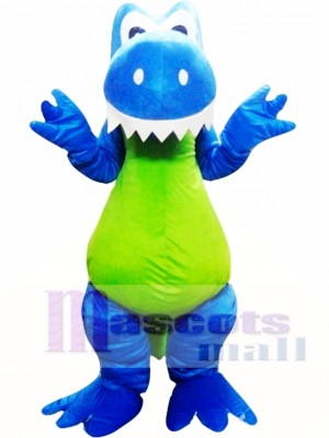 Adult Blue Green Dinosaur Mascot Costume
