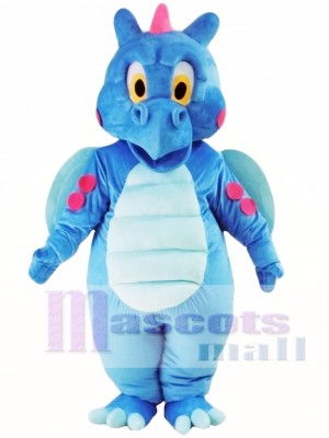 Cute Blue Dragon Mascot Costume