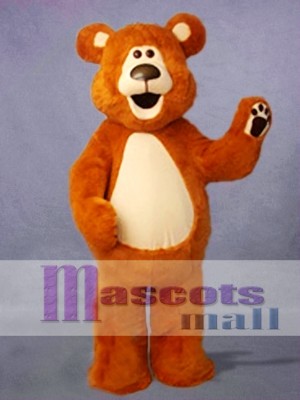 Happy Brown Bear Mascot Costume