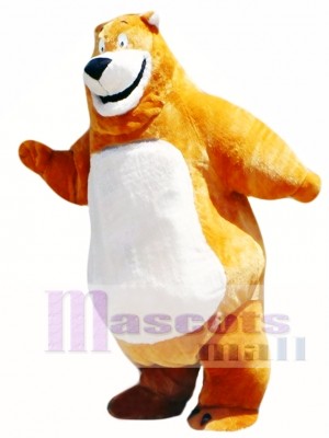 Happy Brown Bear Mascot Costume  