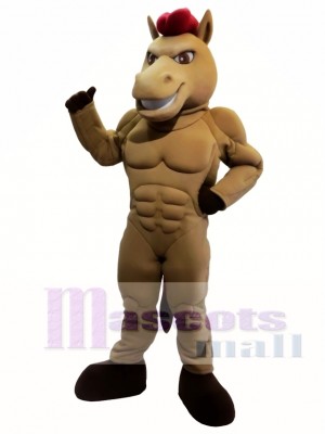 Power Brown Horse Mascot Costume