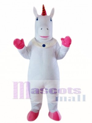 White Unicorn Mascot Costume