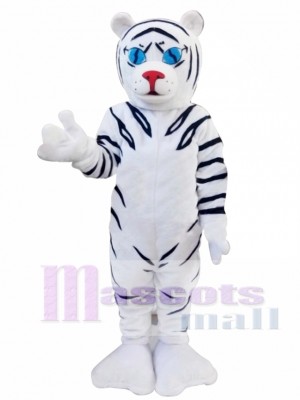 White Tiger Cartoon Mascot Christmas Costume