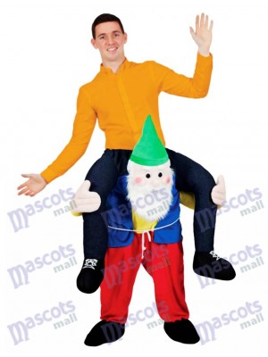 Back Shoulder Garden Gnome Carry Me Mascot Ride Costume Stag Fancy Dress Christmas Funny Outfit