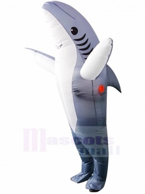 Gray Shark Inflatable Halloween Xmas Blow Up Costumes for Adults