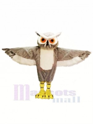 Grey Owl with Big Eyes Mascot Costumes Animal