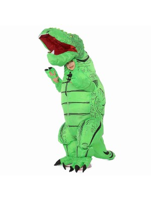 Green T-Rex Dinosaur Inflatable Costume Air Blow up Party Suit for Adult/Kid