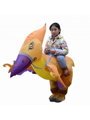 Pterosaur Dinosaur Carry me Ride on Inflatable Costume Fancy Blow up Bodysuit for Kid