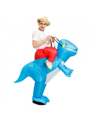 Dinosaur Ride on Inflatable Costume Blow up Costume for Adult/Child Blue