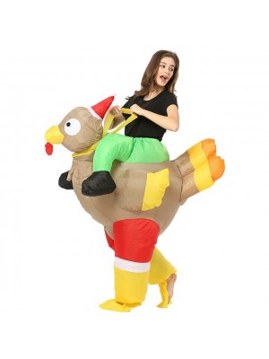 Turkey Carry me Ride on Inflatable Costume Thanksgiving Day Costume for Adult 