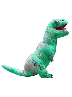 Green Tyrannosaurus T-Rex Dinosaur Inflatable Costume Halloween Xmas for Adult/Kid