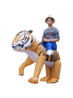 Strong Tiger Carry Me Ride on Inflatable Costume Halloween Xmas Costume for Adult