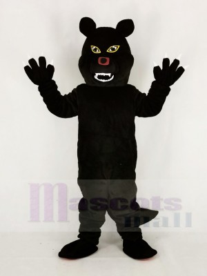 Fierce Black Wolf Mascot Costume Cartoon