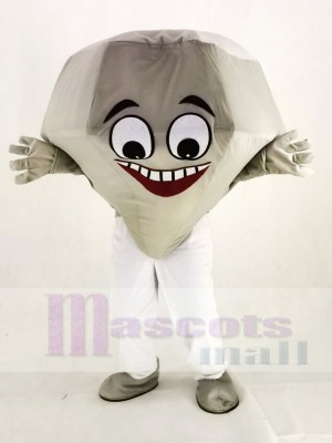 Silver Diamond Mascot Costume Cartoon	