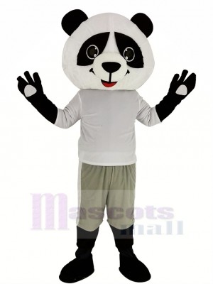Cute Panda with Gray Coat Mascot Costume Animal
