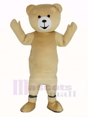 Creamy White Teddy Bear Mascot Costume