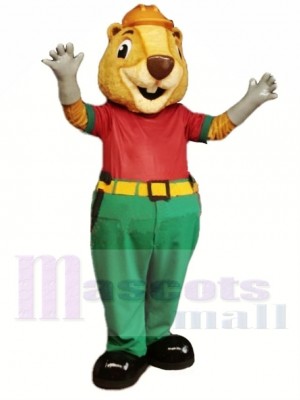 Beige Beaver Mascot Costume 
