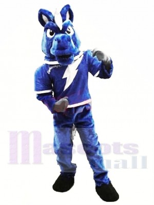 Power Fierce Blue Horse Mascot Costume 