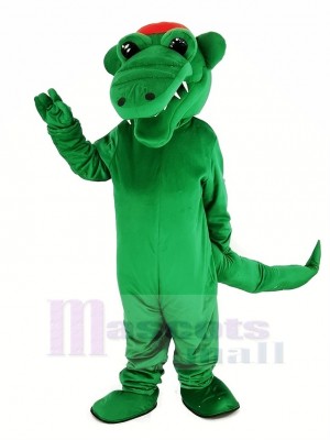 Tuff Gator with Red Hat Mascot Costume Animal