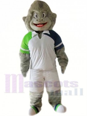 Sporty Grey Gorilla Mascot Costume 