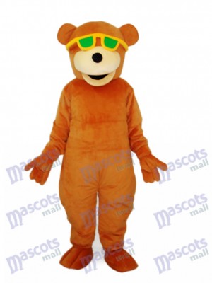 Bear with Green Sunglasses Mascot Adult Costume