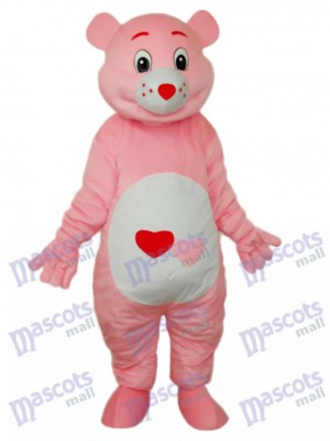 Bear with Red Heart Mascot Adult Costume