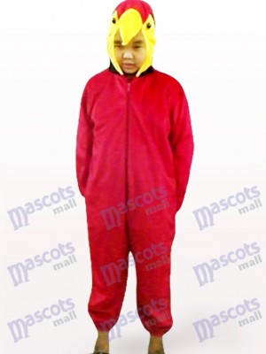 Red Parrot Open Face Kids Bird Mascot Costume