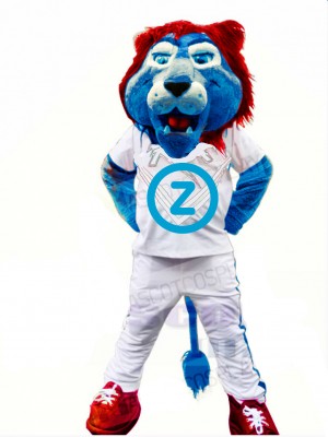 College Blue Lion Mascot Costume
