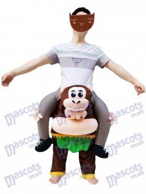 Brown Monkey Piggyback Carry Me Ride on Cheeky Monkey Mascot Costume