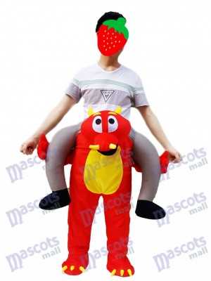 Fire Dragon Piggyback Carry Me Ride on Red Dragon Mascot Costume