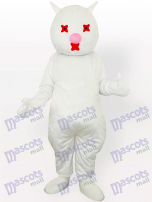 White Cat Adult Mascot Costume