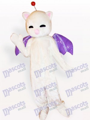  Pink Nose White Cat Animal Adult Mascot Costume