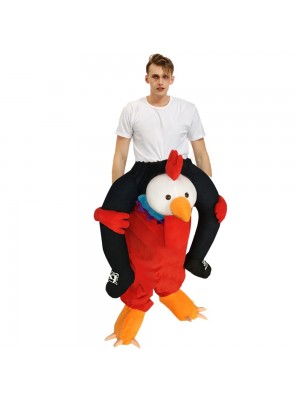 Red Chicken Carry me Ride on Halloween Christmas Costume for Adult