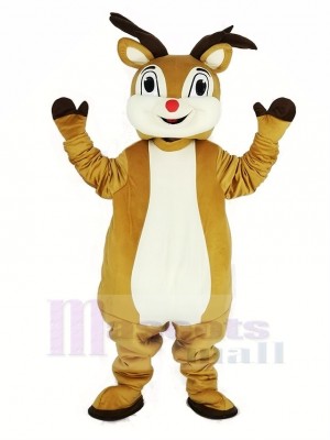 Red Nose Rudolph Reindeer Mascot Costume Animal