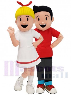 Boy and Girl mascot costume