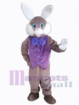 Easter Bunny in Purple Mascot Costume Animal