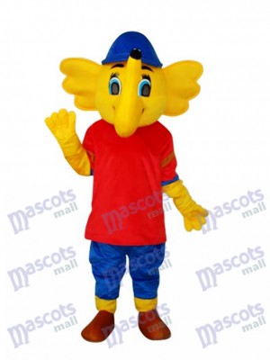Yellow Big Elephant Mascot Adult Costume