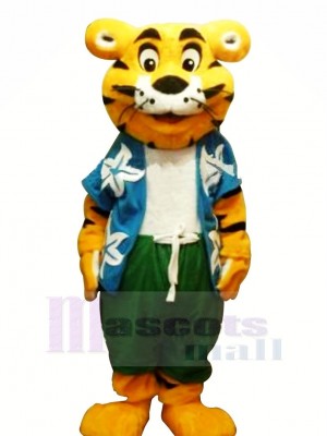Cool Tiger with T-shirt Mascot Costumes Cartoon	
