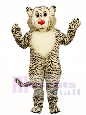 Shy White Lion Mascot Costume