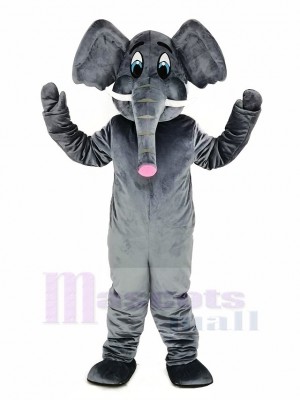 Gray Elephant Adult Mascot Costume Cartoon