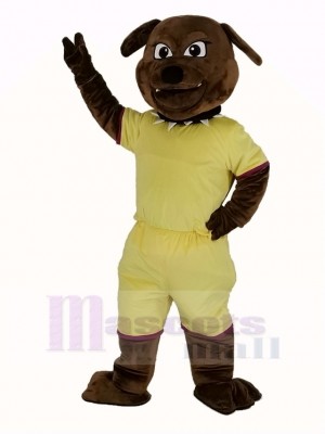 Brown Bulldog with Yellow Coat Mascot Costume Animal