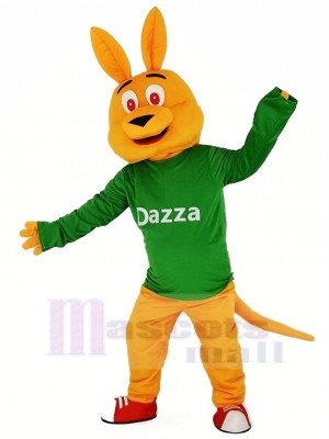 Orange Kangaroo with Long Sleeve Mascot Costume Cartoon