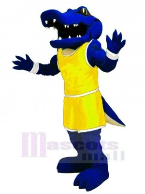 Power Alligator with Yellow Uniform Mascot Costume Animal